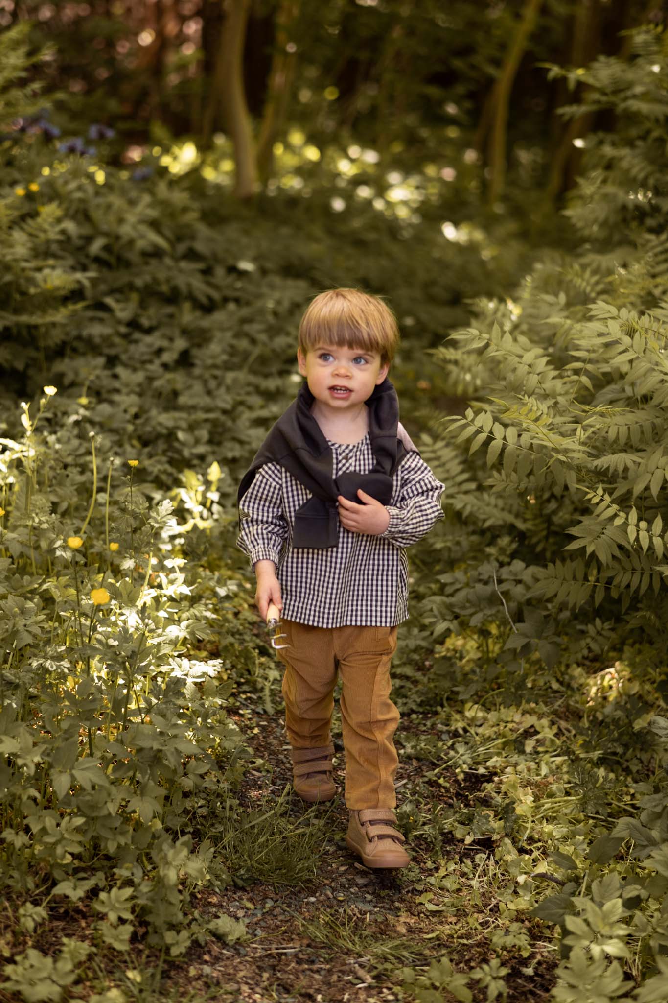 Pehr-Gingham Long Sleeve Top-Indigo-4