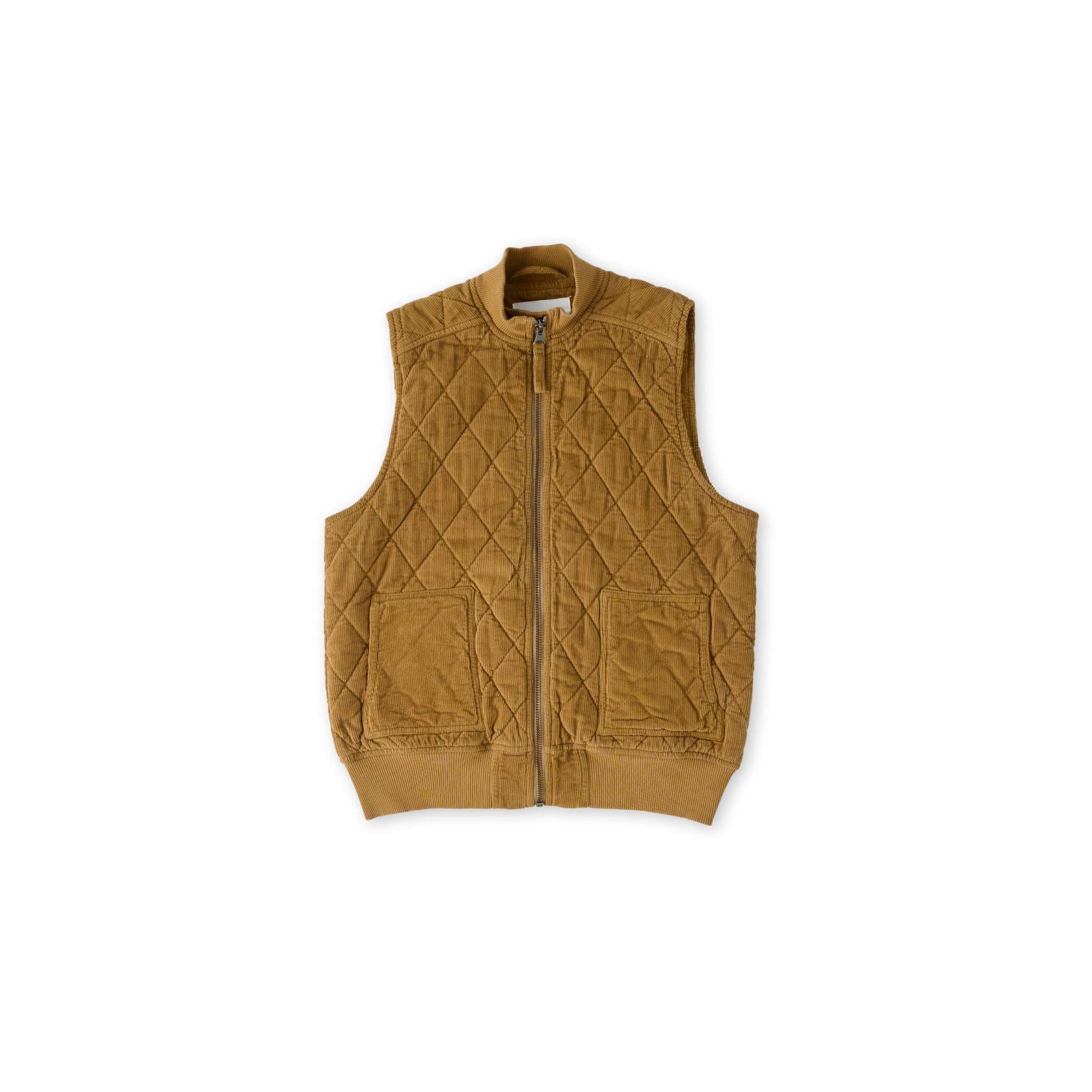 Pehr-Corduroy Quilted Vest-Ochre-1