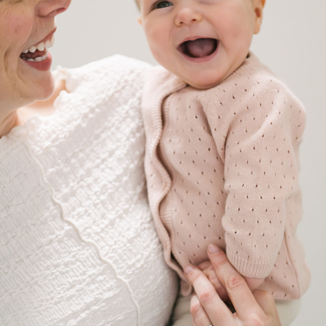 Pehr-Pointelle Knit Sweater-Soft Peony-Baby-2