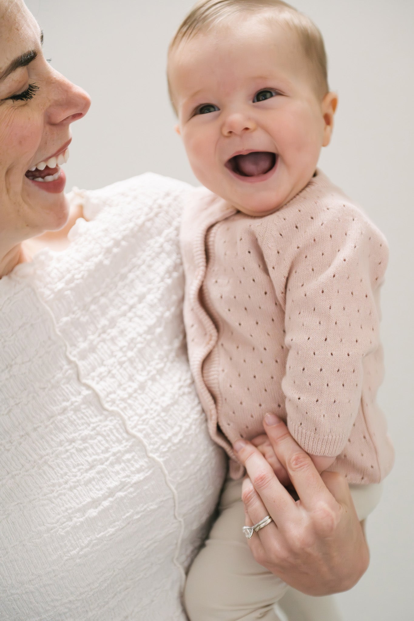 Pehr-Pointelle Knit Sweater-Soft Peony-Baby-2