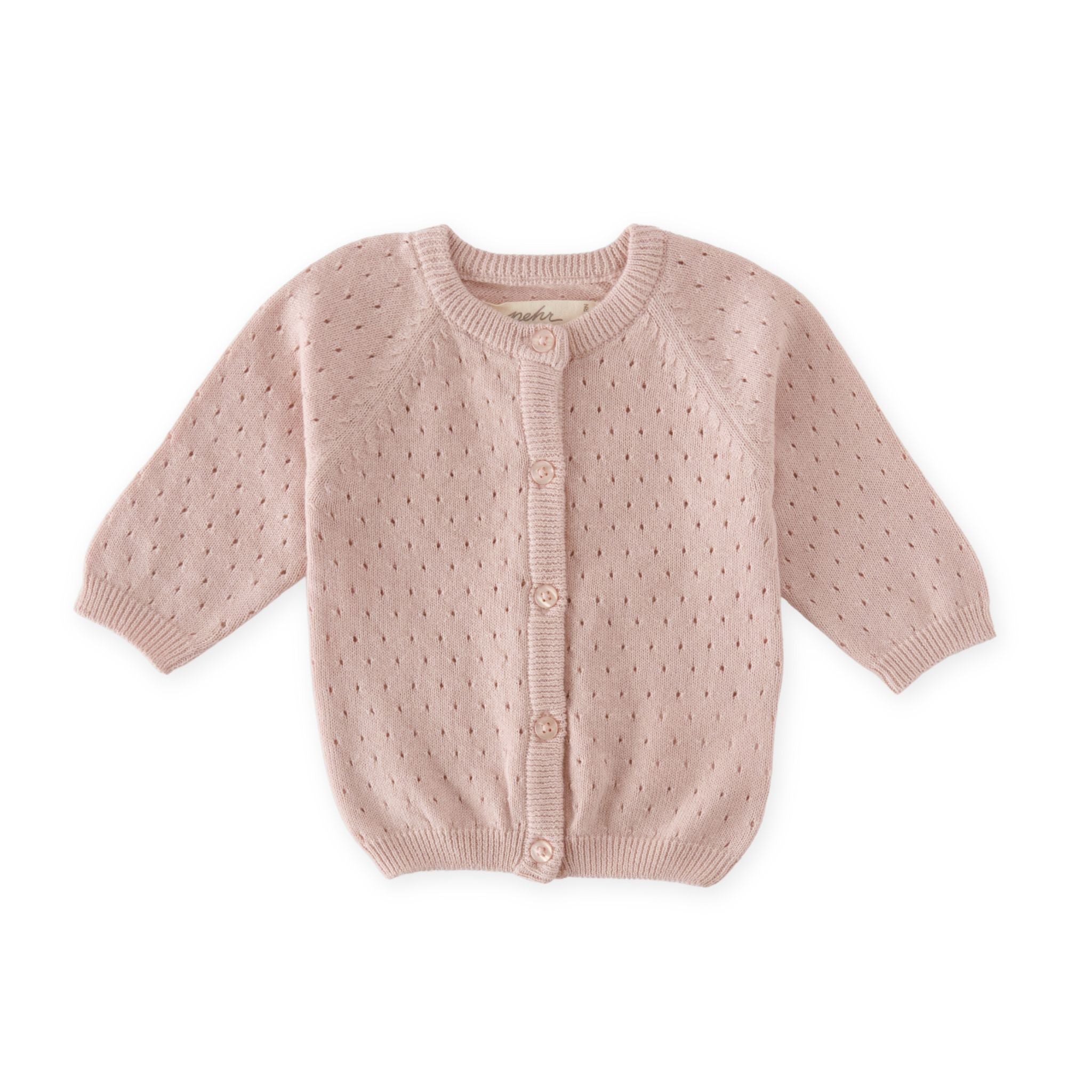 Pehr-Dotty Knit Sweater-Soft Peony-Newborn-1