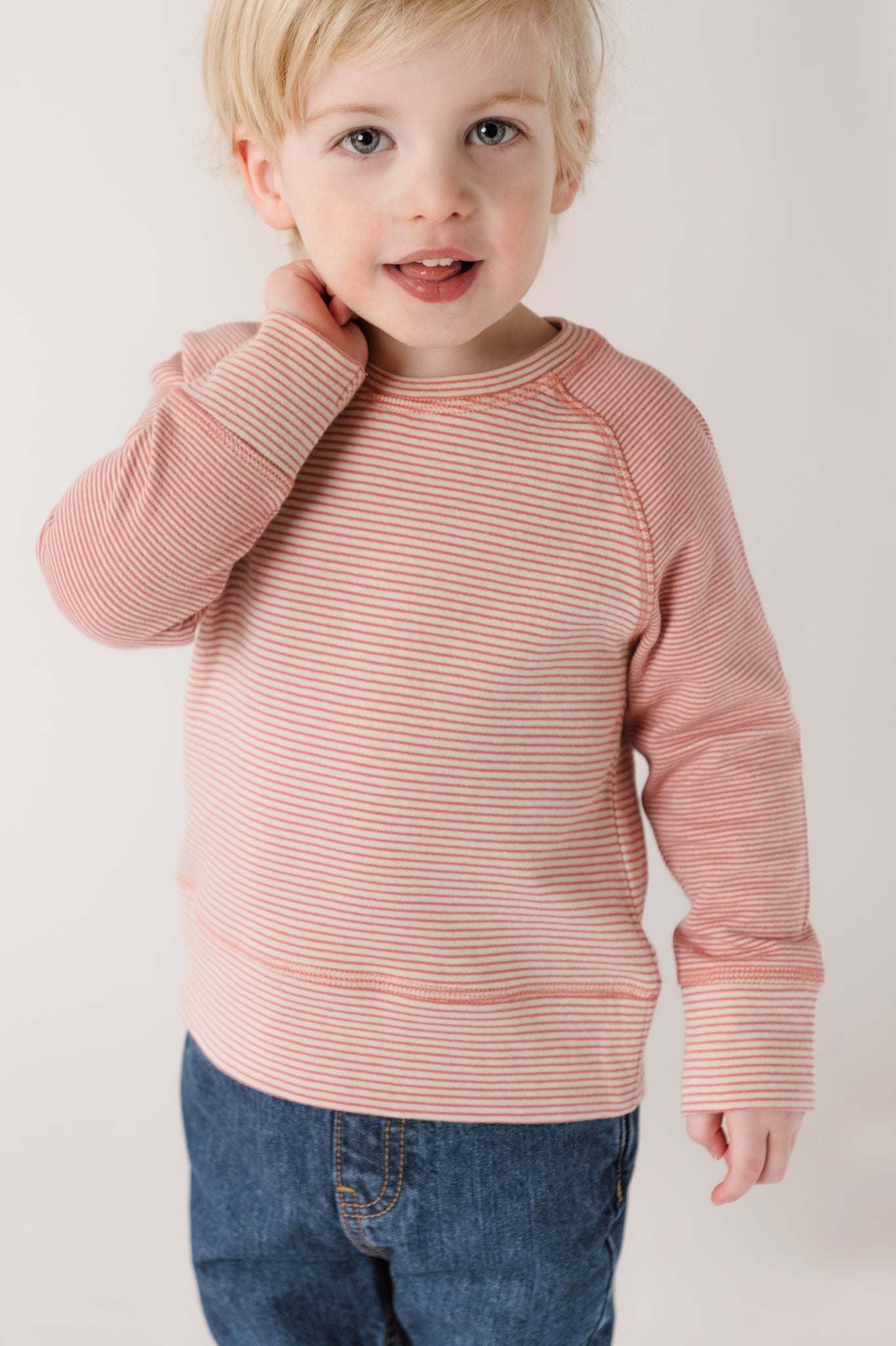 Pehr - sailor Stripe Raglan Top - Tea Rose -2