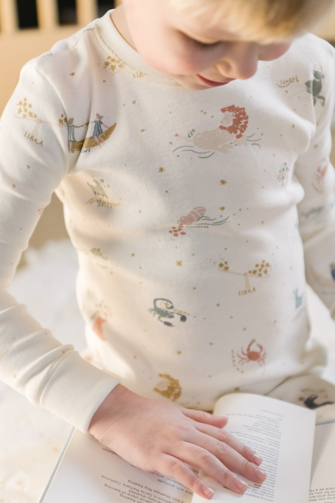 Pehr-Ribbed Toddler Pajama-Zodiac-2