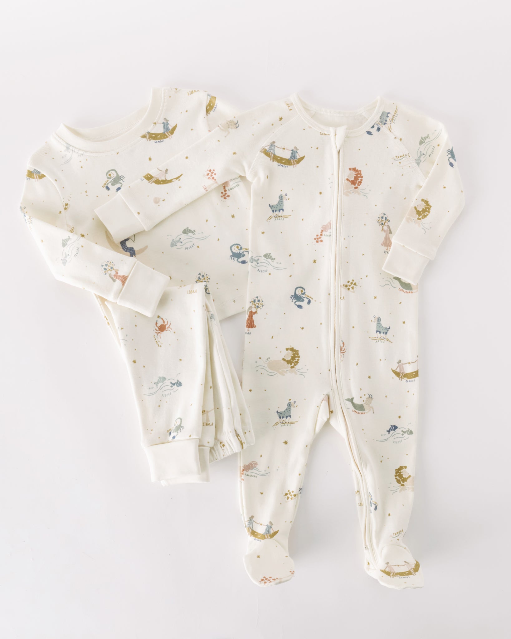 Pehr-Ribbed Toddler Pajama-Zodiac-5