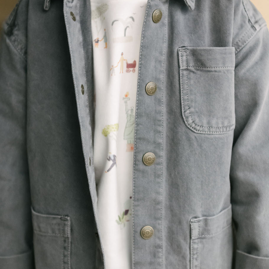 Pehr-Vintage Twill Chore Jacket-Charcoal-2