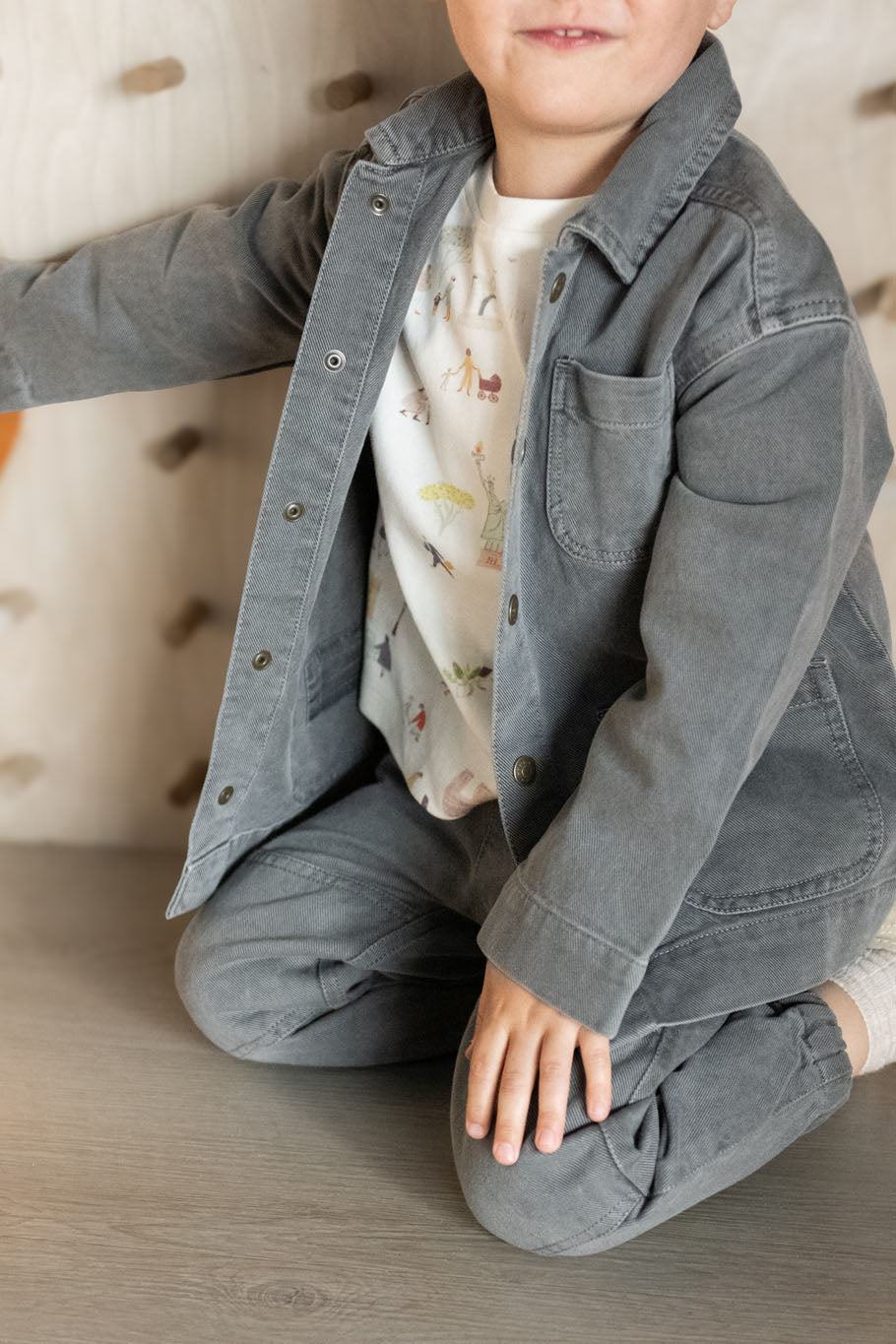 Pehr-Vintage Twill Chore Jacket-Charcoal-3