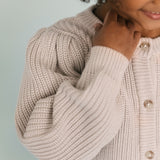 Pehr-Cotton Knit Toddler Cardigan-Stone-3