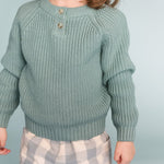 Pehr-Cotton Knit Toddler Sweater-Pond-4