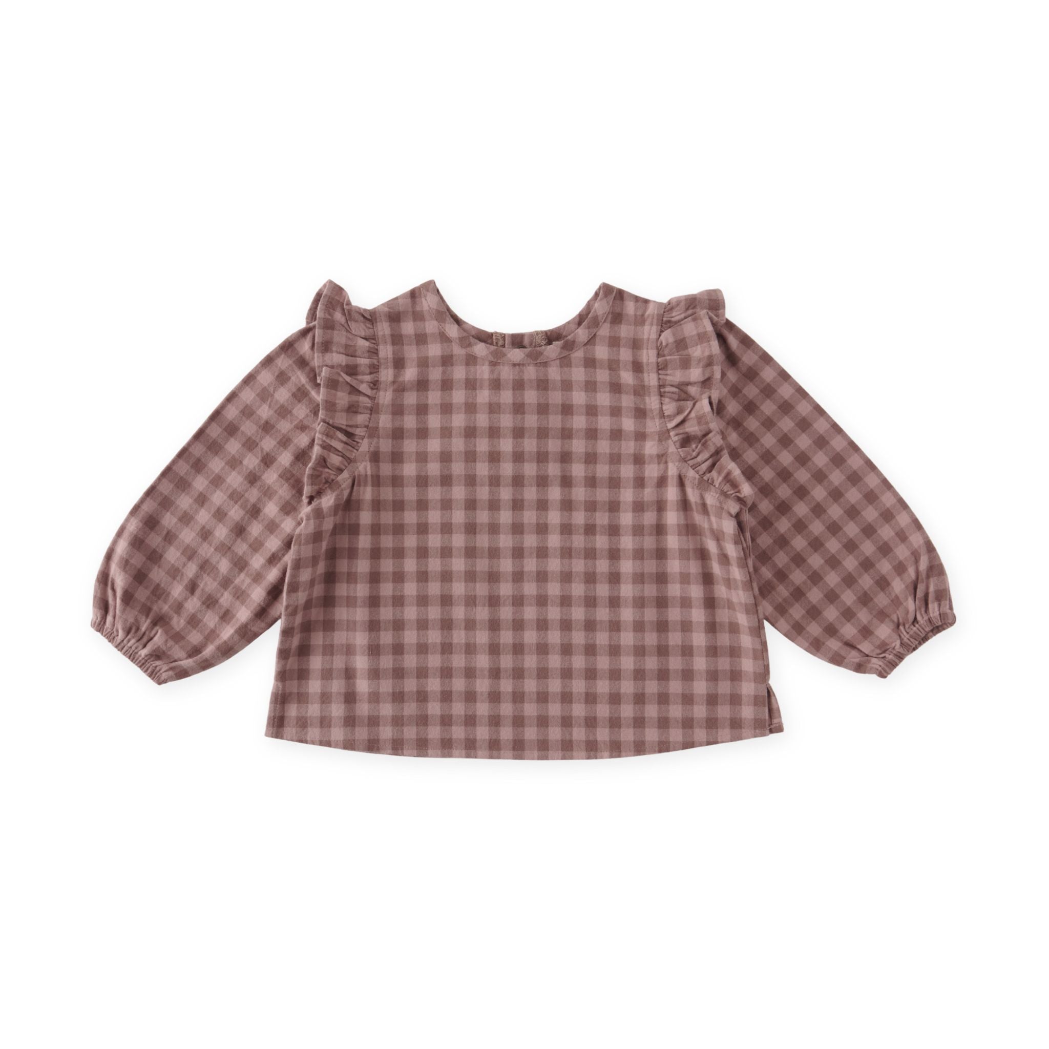 Pehr-Flannel Ruffle Top-Thistle/Light Thistle-1