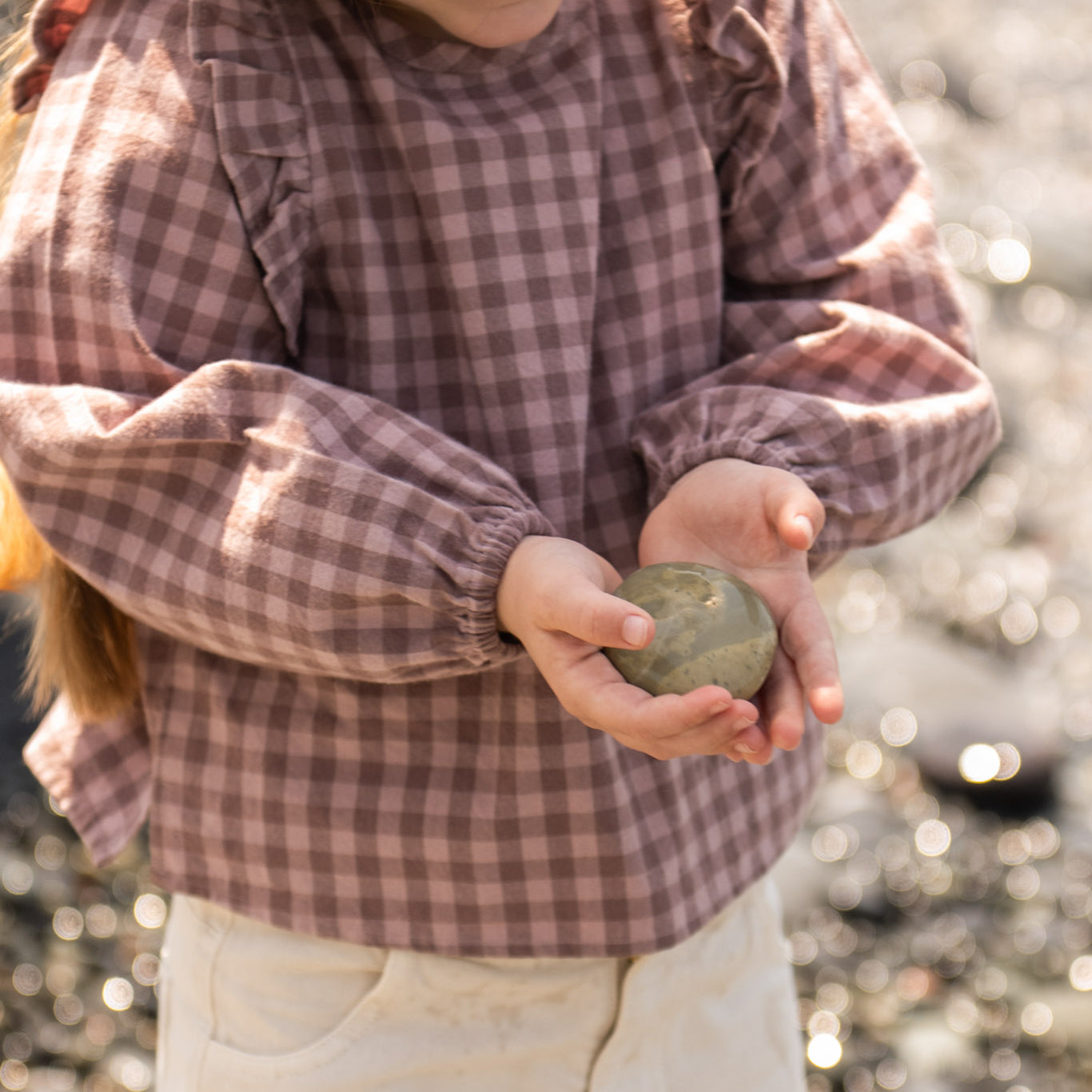 Pehr-Flannel Ruffle Top-Thistle/Light Thistle-2