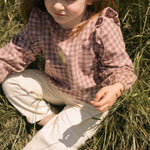 Pehr-Flannel Ruffle Top-Thistle/Light Thistle-6