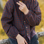 Pehr-Flannel Long Sleeve Top-Mulberry/Ink-2