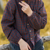 Pehr-Flannel Long Sleeve Top-Mulberry/Ink-2