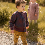 Pehr-Flannel Long Sleeve Top-Mulberry/Ink-3
