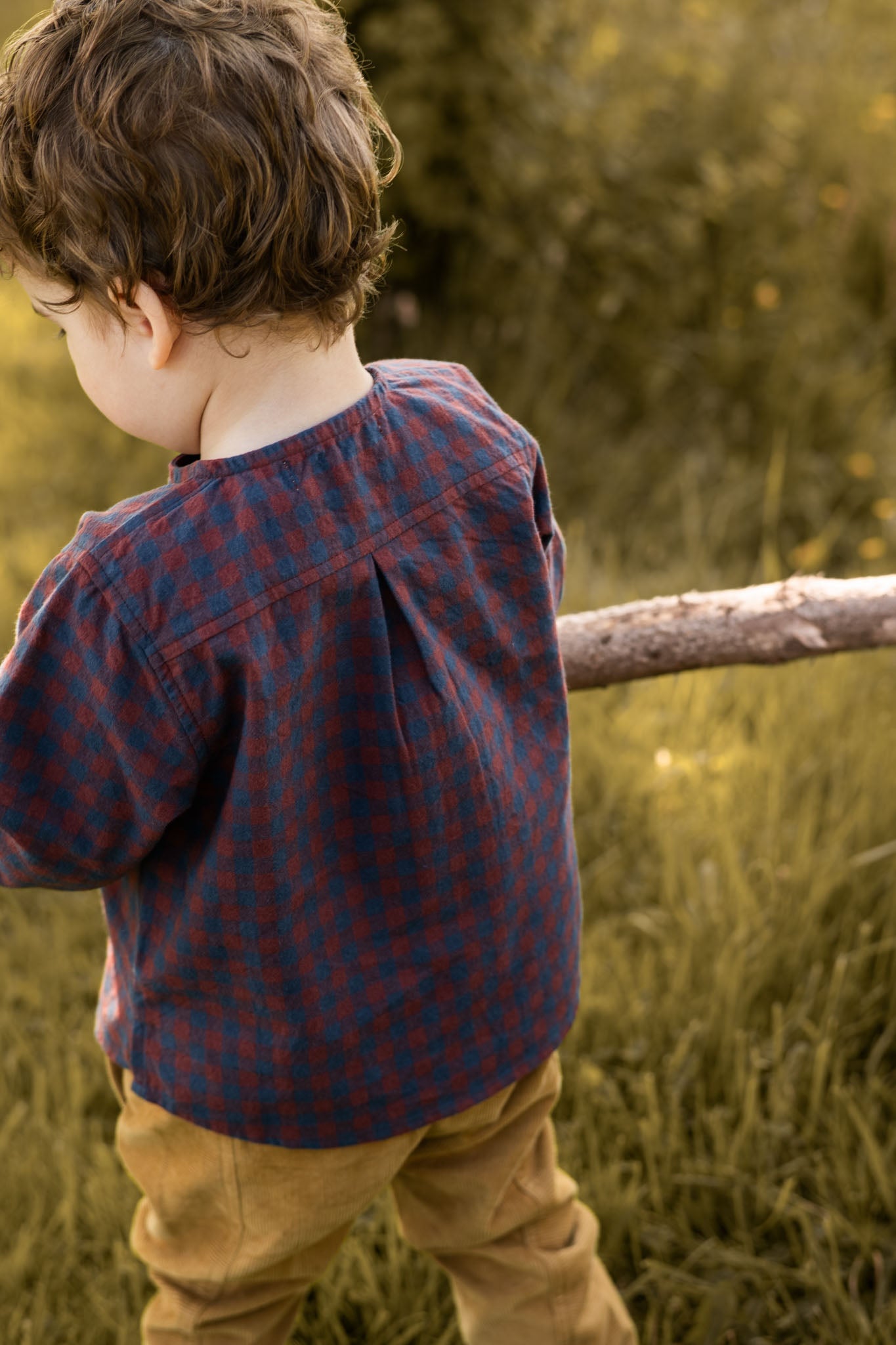 Pehr-Flannel Long Sleeve Top-Mulberry/Ink-4