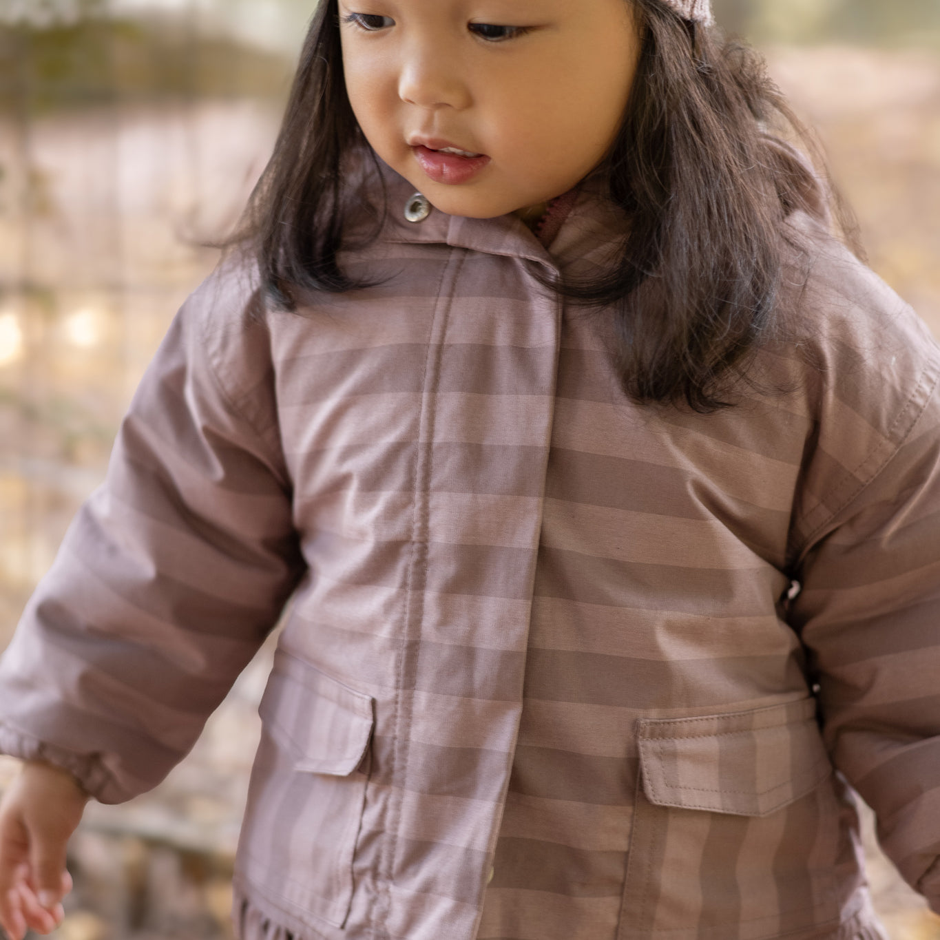 Pehr-Sherpa Lined Storm Jacket with Ruffle-Thistle Stripe-2