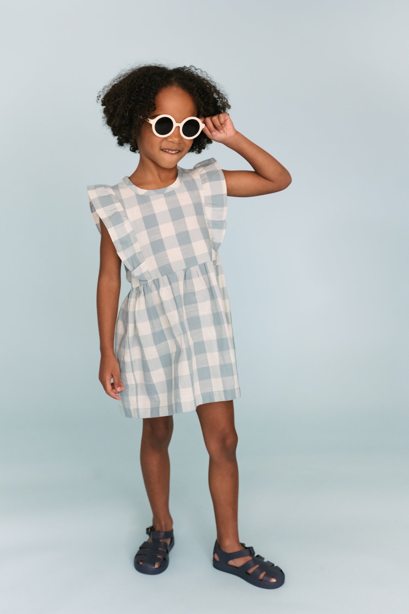 Pehr-Checkmate Flutter Dress-Checkmate Pond-6