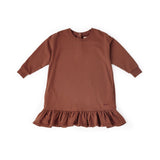 Kids French Terry Ruffle Hem Dress Dress Pehr Canada Clay 6 T