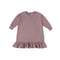 Kids French Terry Ruffle Hem Dress Dress Pehr Canada Plum 6 T