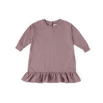 French Terry Ruffle Hem Dress Dress Pehr Canada Plum 18 - 24 mos.