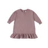 French Terry Ruffle Hem Dress Dress Pehr Canada Plum 18 - 24 mos.