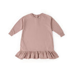 Kids French Terry Ruffle Hem Dress Dress Pehr Canada Soft Peony 6 T