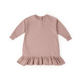 French Terry Ruffle Hem Dress Dress Pehr Canada Soft Peony 18 - 24 mos.