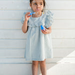 Pehr- Seersucker Dress-Marine Blue-Toddler-3
