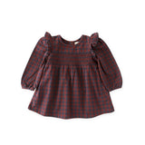 Pehr-Flannel Smocked Dress-Mulberry/Ink-1