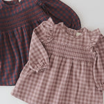 Pehr-Flannel Smocked Dress-Mulberry/Ink-2