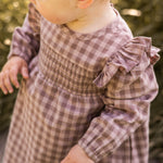 Pehr-Flannel Smocked Dress-Thistle/Light Thistle-2