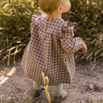 Pehr-Flannel Smocked Dress-Thistle/Light Thistle-4