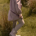 Pehr-Flannel Smocked Dress-Thistle/Light Thistle-5