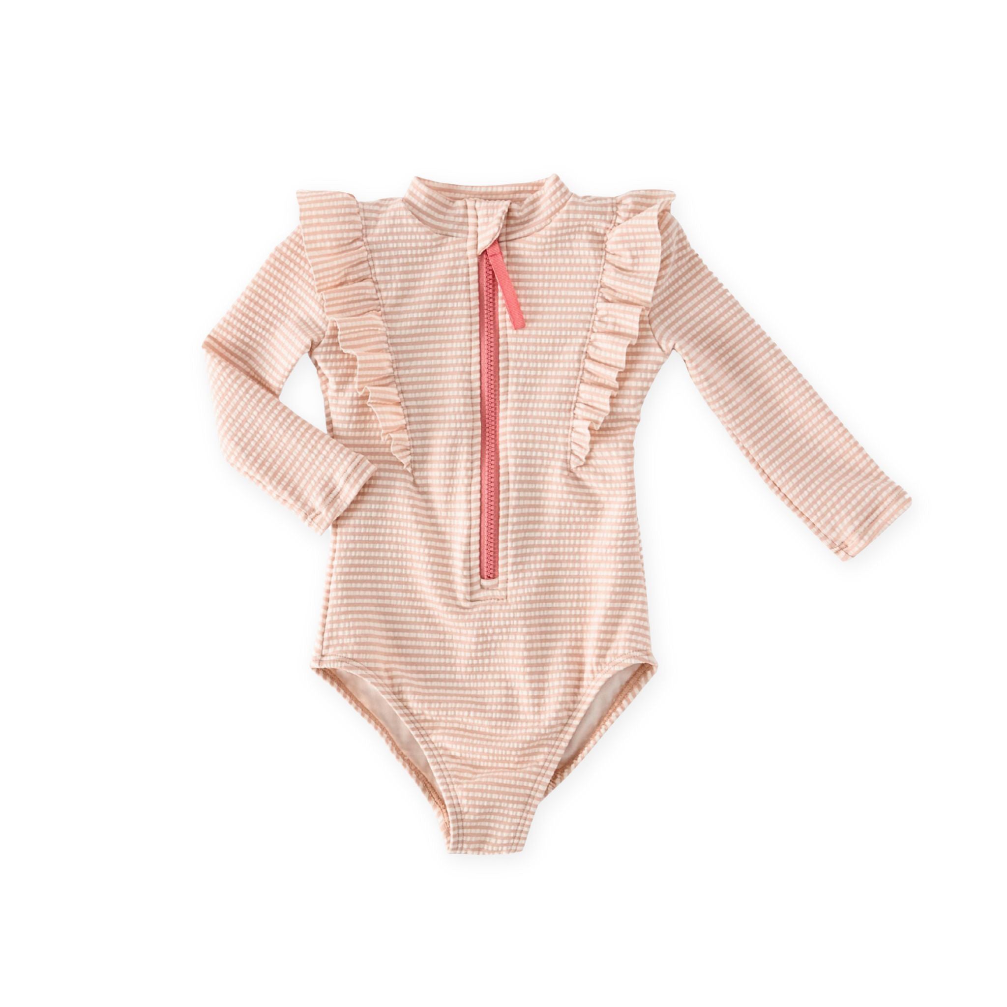 Pehr-Swim Long Sleeve Ruffle One Piece-Seersucker Peony-Toddler-1