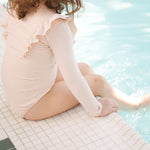 Swim Long Sleeve Ruffle One-Piece - Seersucker Peony