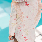Swim Long Sleeve Ruffle One-Piece - Sea Bloom