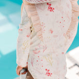 Swim Long Sleeve Ruffle One-Piece - Sea Bloom