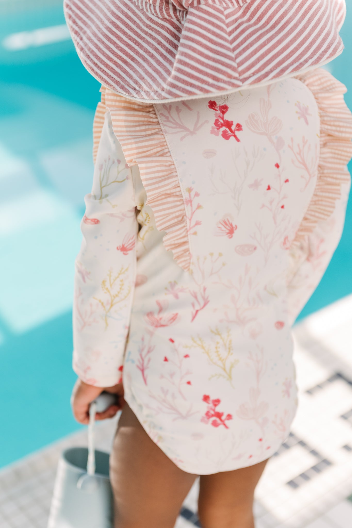 Swim Long Sleeve Ruffle One-Piece - Sea Bloom