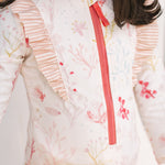 Swim Long Sleeve Ruffle One-Piece - Sea Bloom