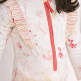 Swim Long Sleeve Ruffle One-Piece - Sea Bloom