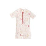 Swim Short Sleeve One-Piece - Sea Bloom