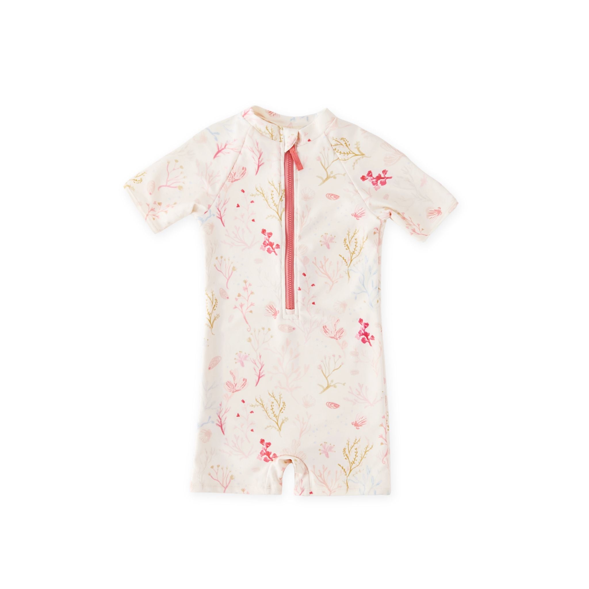Swim Short Sleeve One-Piece - Sea Bloom