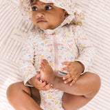 Swim Long Sleeve Hip Ruffle One-Piece