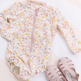 Swim Long Sleeve Hip Ruffle One-Piece