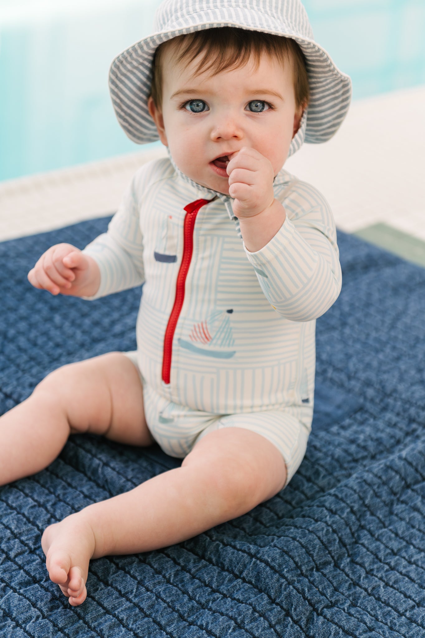 Swim Long Sleeve One-Piece - Set Sail