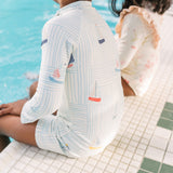 Swim Long Sleeve One-Piece - Set Sail