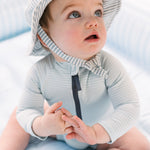 Swim Long Sleeve One-Piece - Seersucker Lake