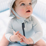 Swim Long Sleeve One-Piece - Seersucker Lake