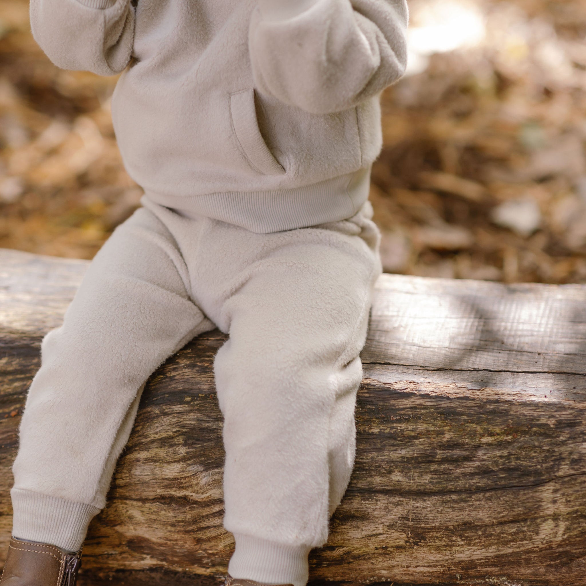 Pehr-Teddy Fleece Dropped Shoulder Sweatshirt-Stone-3