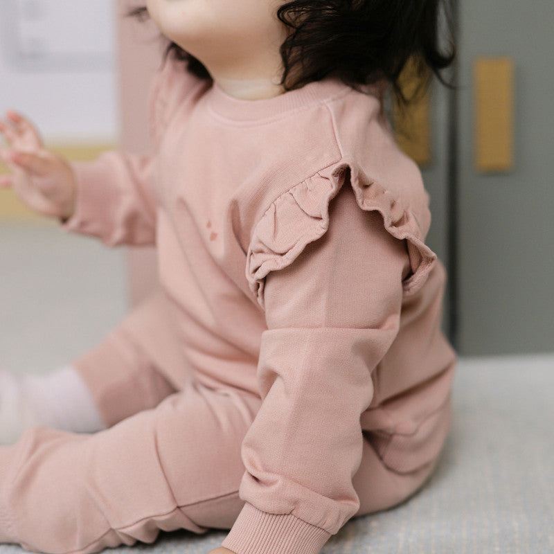 Pehr-French Terry Ruffle Sweatshirt-Soft Peony-2